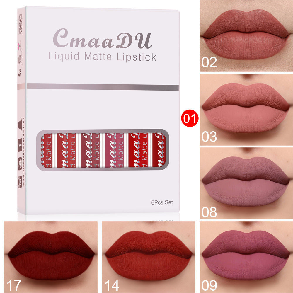 "6 Boxes Matte Non-Stick Lipstick"